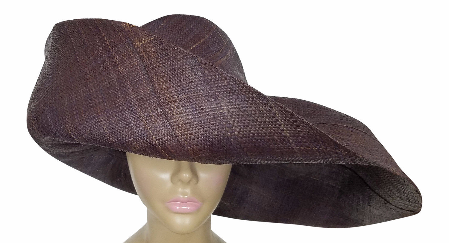 Zahra: Hand Made Raisin Madagascar Big Brim Raffia Sun Hat – The