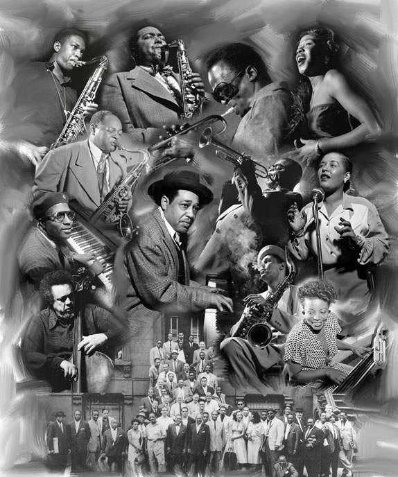 jazz art black and white