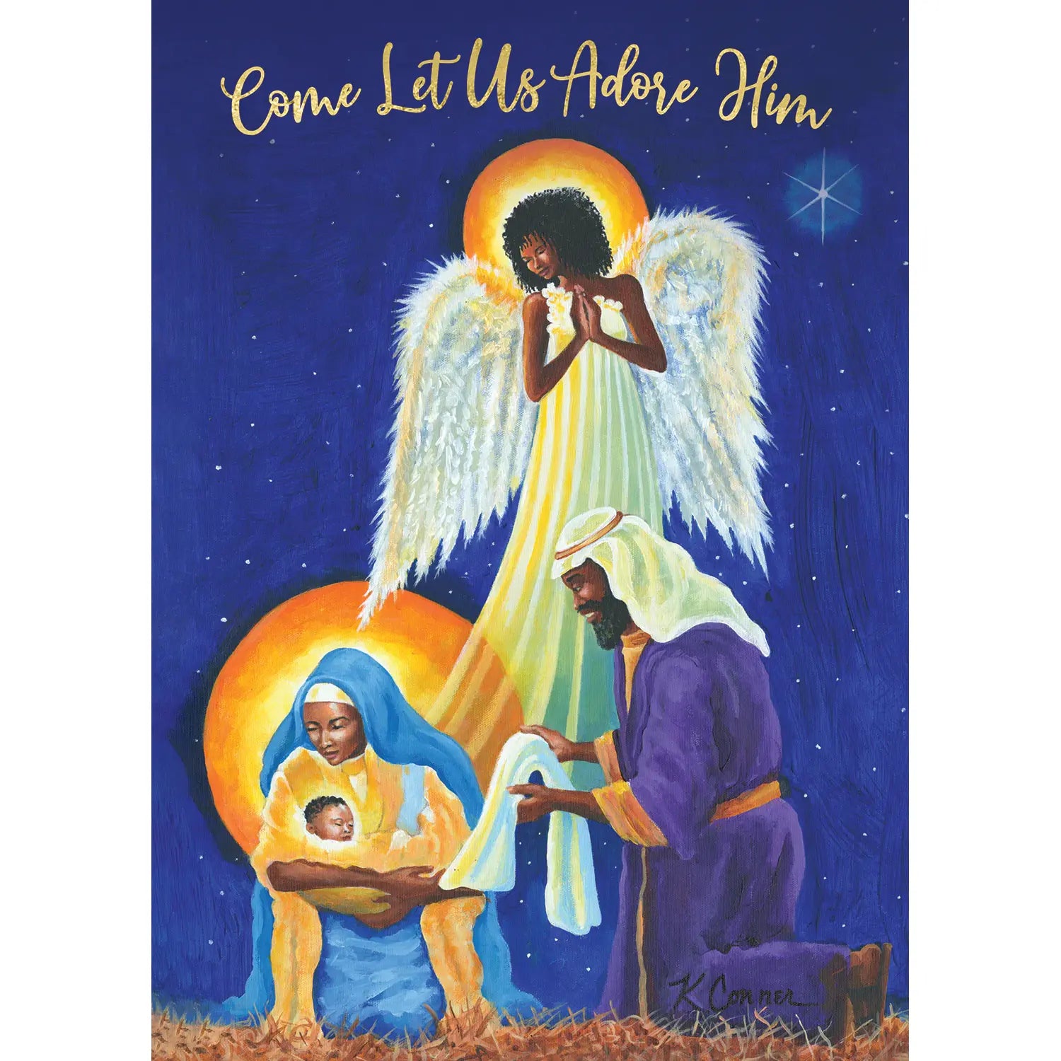 Come Let Us Adore Him by Keith Conner African American Christmas Card