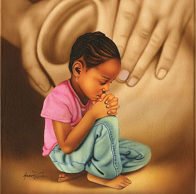 black baby praying