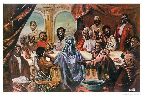 black girl with hand out last supper