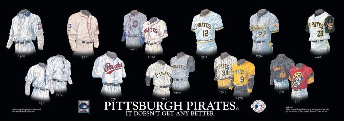 Souvenir Pittsburgh Pirates jerseys and t-shirts are on display at