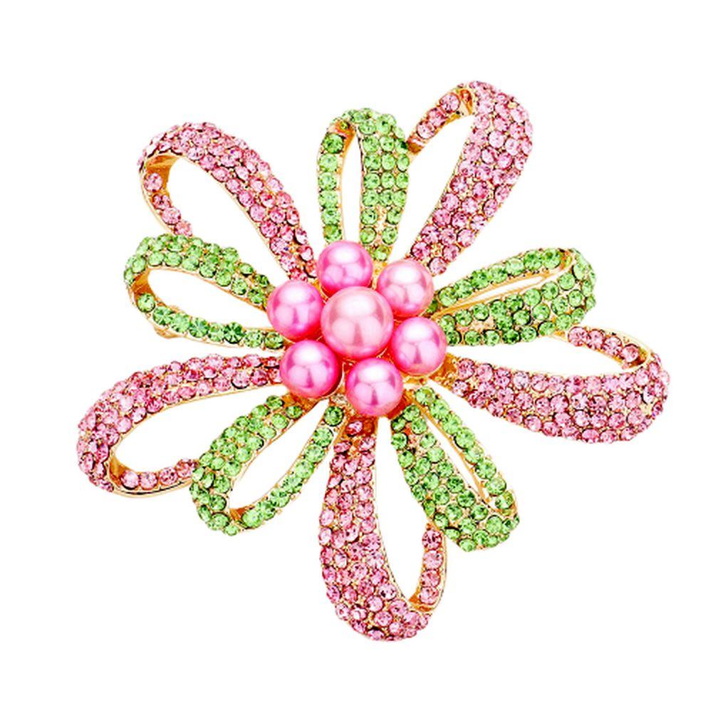 Pink and sale green brooch