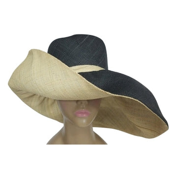 black-and-natural-madagascar-big-brim-raffia-sun-hats-The Black Art Depot