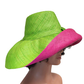 Lerato: Authentic Madagascar Big Brim Raffia Sun Hat (Mannequin)