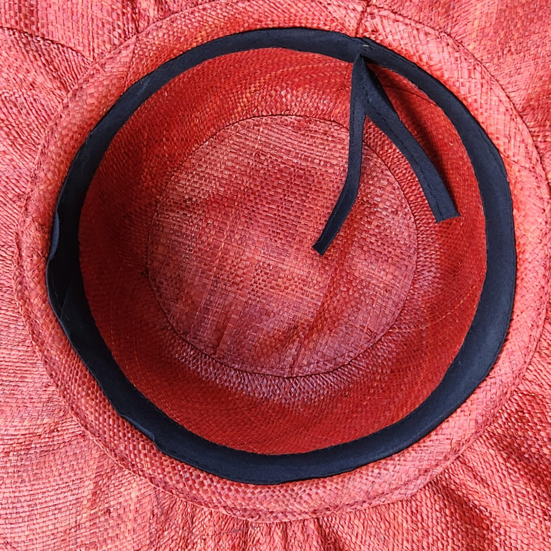 Sundala: Madagsacar Big Brim Raffia Sun Hat (Inside)