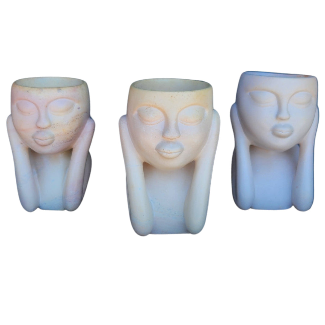 Utulivu: Hand Carved African Soapstone Vase (Trio 2)