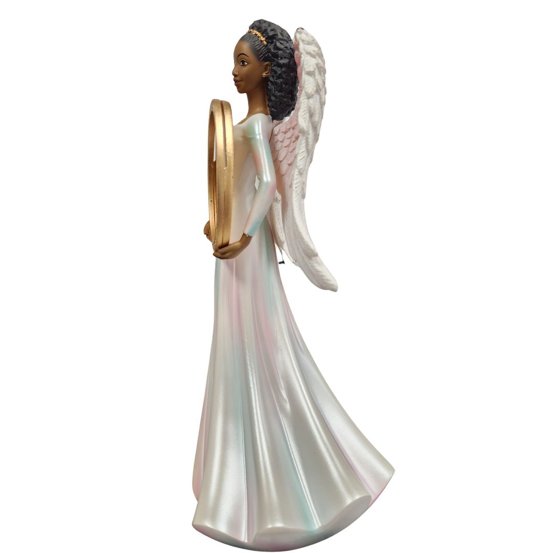 African American Guardian Angel Figurine w/ Picture Frame (Side 2)