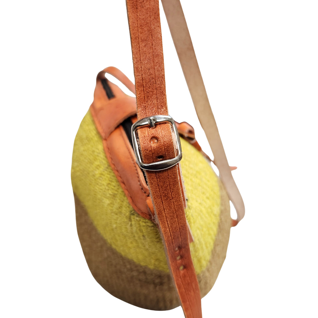 Neelai: Authentic Sisal and Leather Kenyan Kiondo (Adjustable Buckle View)