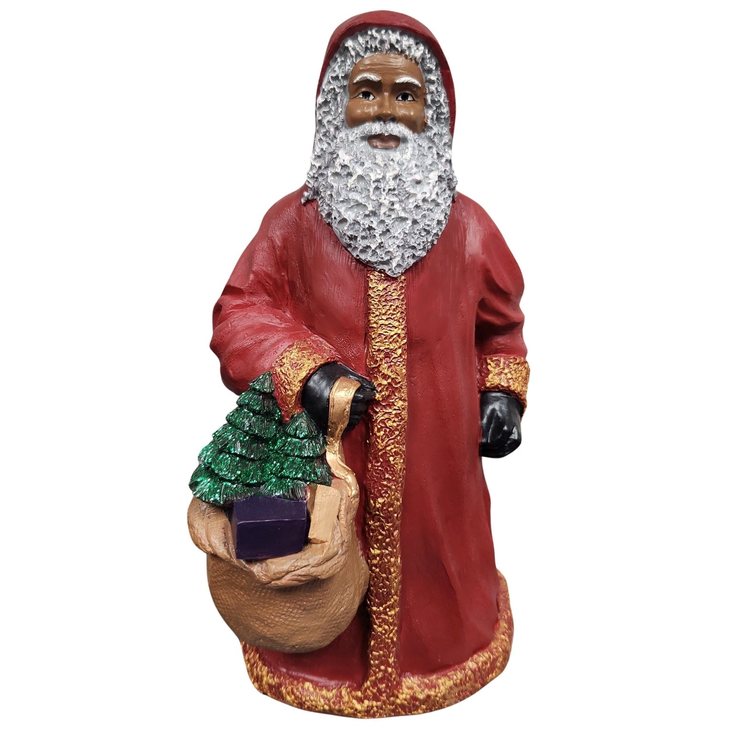 African American Santa Claus with Gift Sack Figurine – The Black Art Depot