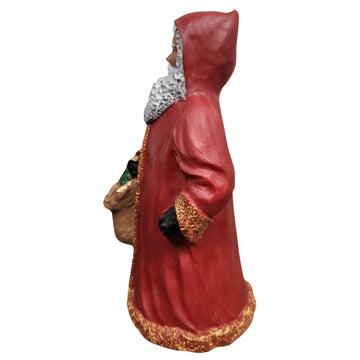 African American Santa Claus with Gift Sack Figurine (Side)