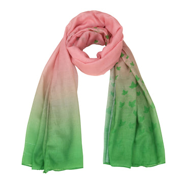 Alpha Kappa Alpha Inspired Pink and Green Ombre Ivy Scarf