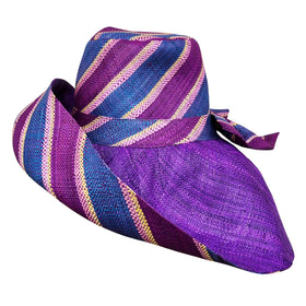 Andile: Hand Woven Multicolor Madagascar Big Brim Raffia Sun Hat