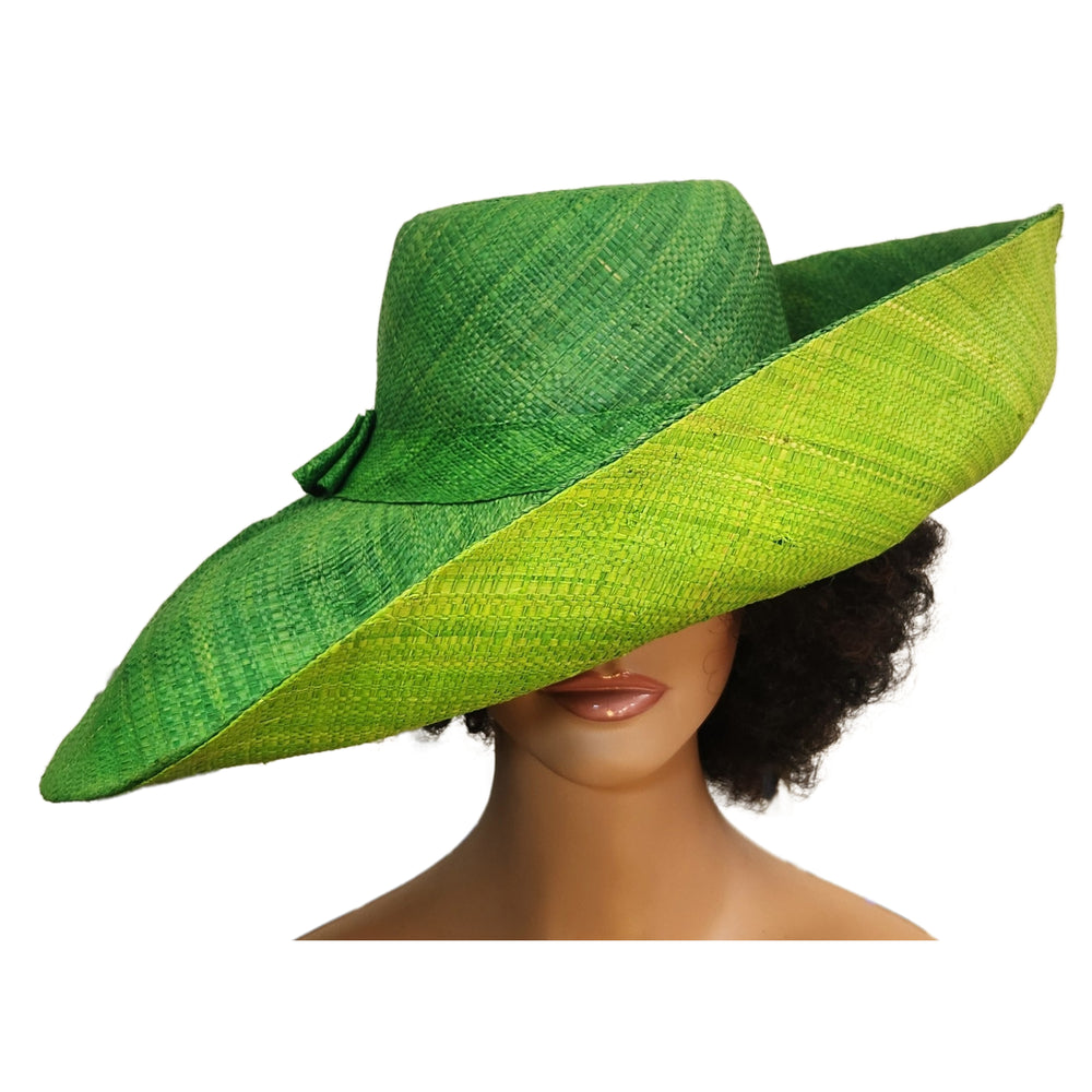 Apple: Hand Woven Madagsacar Big Brim Raffia Sun Hat (Mannequin, Front)