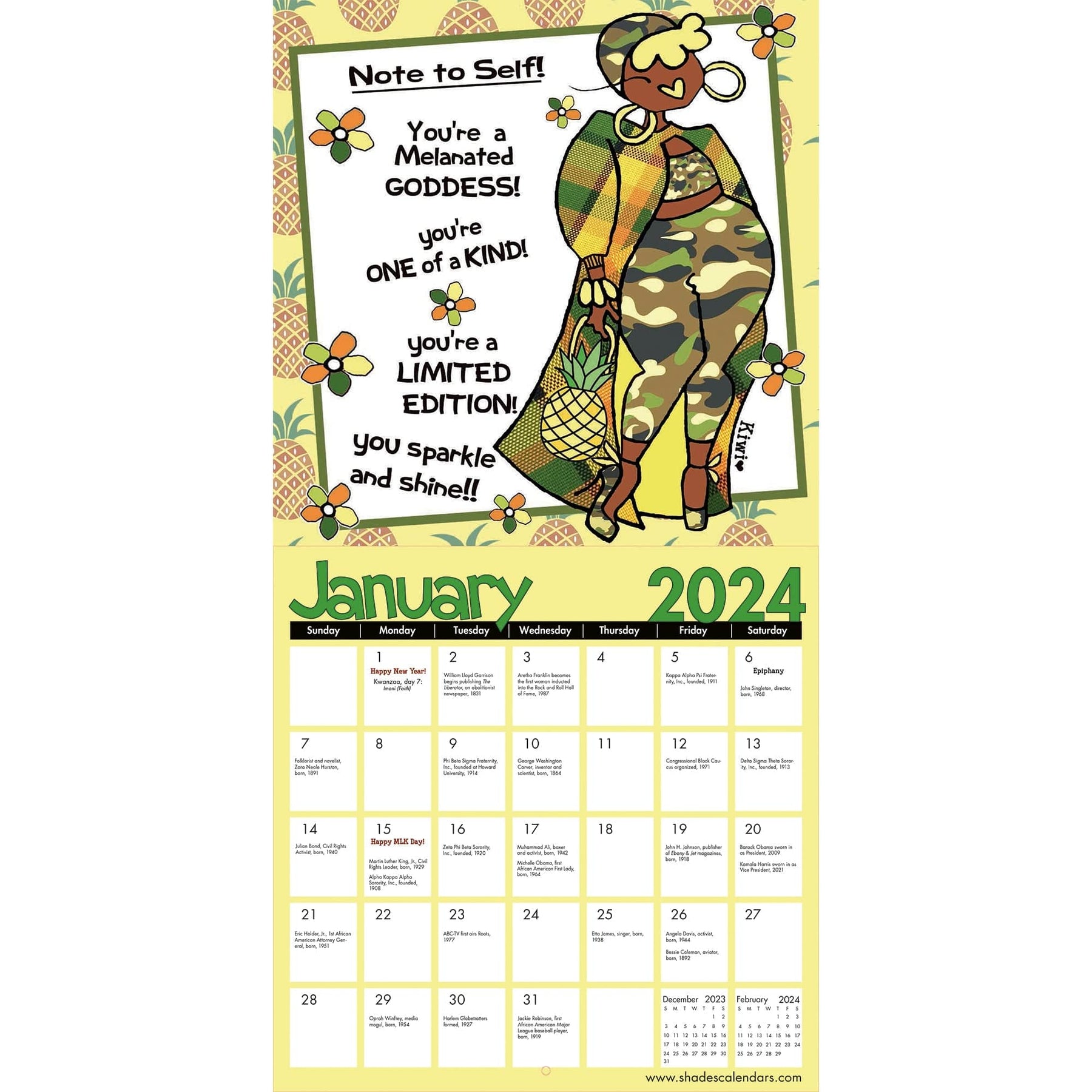 Be Your InspHERation The Art of Kiwi McDowell 2024 Black Art Calendar