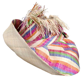 Benie: Madagascar Big Brim Crown Out Raffia Sun Hat