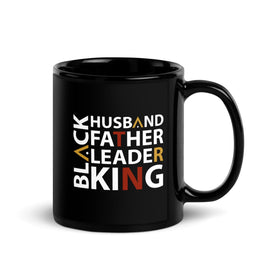 Black Husband Glossy Ceramic Coffee/Tea Mug II (Black, 11 Ounces, Right Handle)