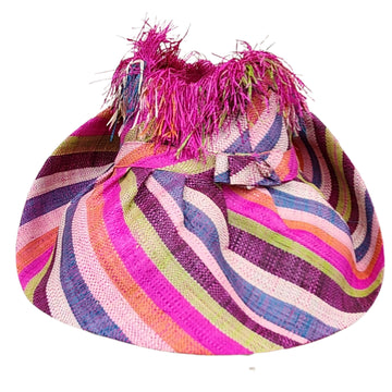 Brady: Madagascar Big Brim Crown Out Raffia Sun Hat (Rear)