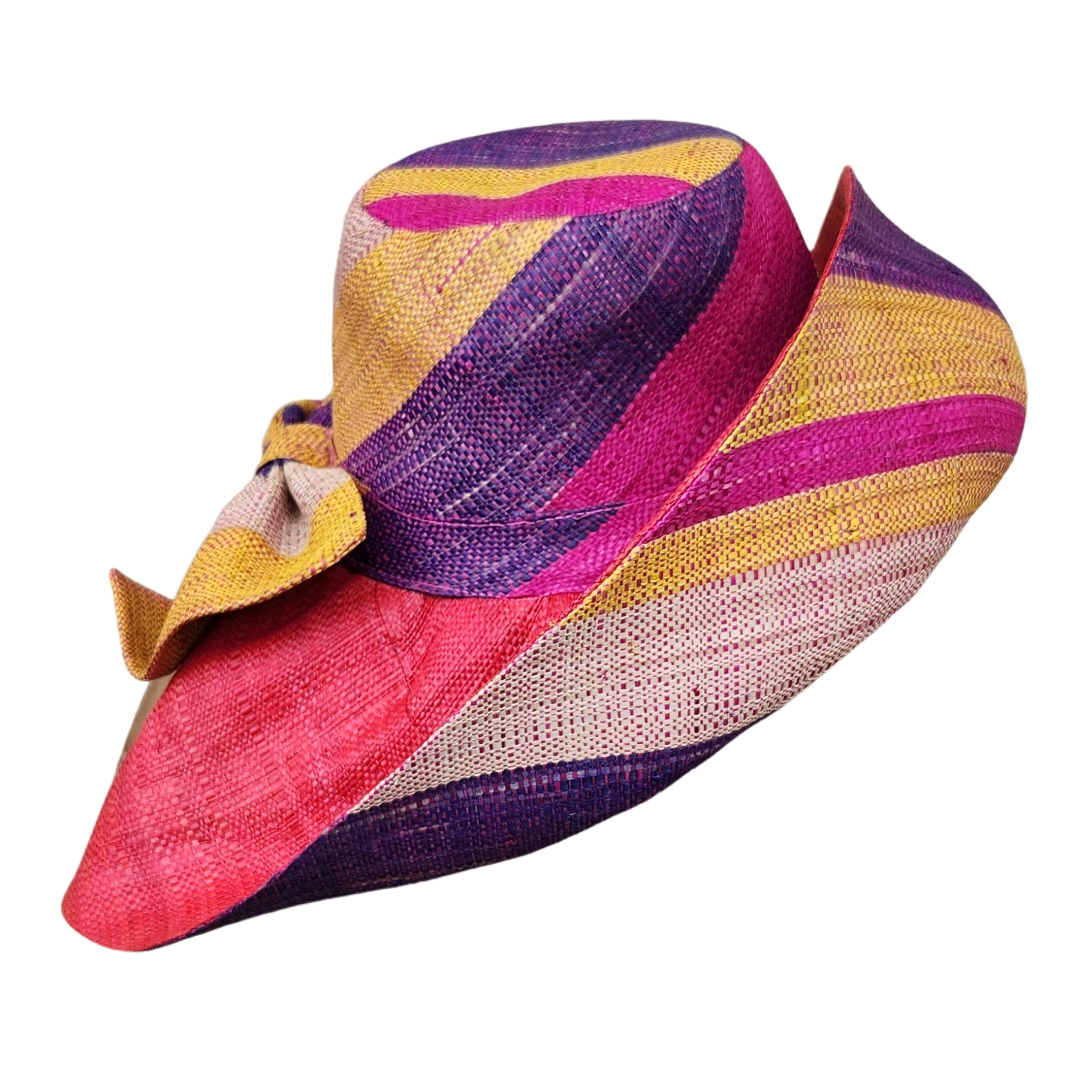 Busisiwe: Hand Woven Multicolor Madagascar Big Brim Raffia Sun Hat ...