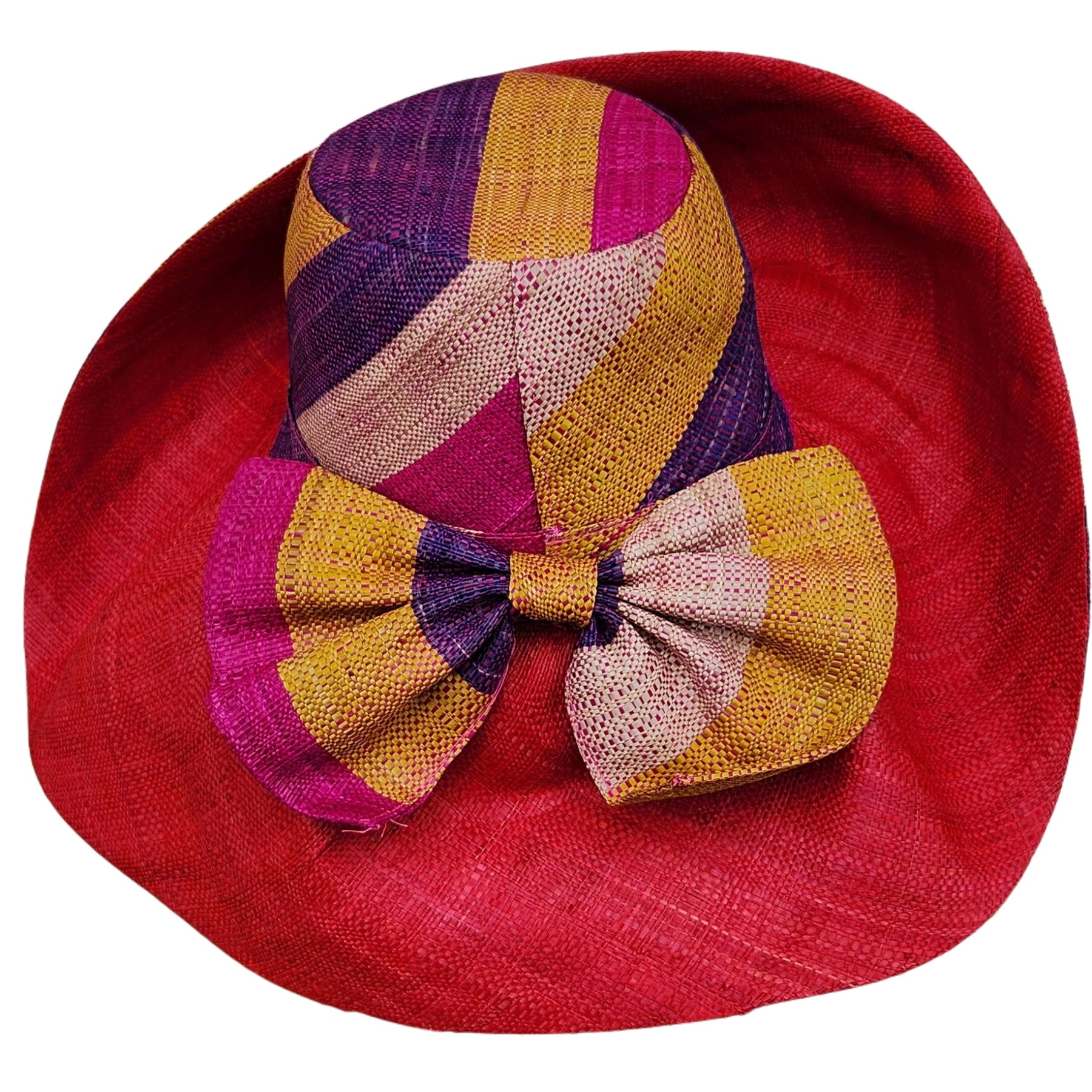 Busisiwe: Hand Woven Multicolor Madagascar Big Brim Raffia Sun Hat ...