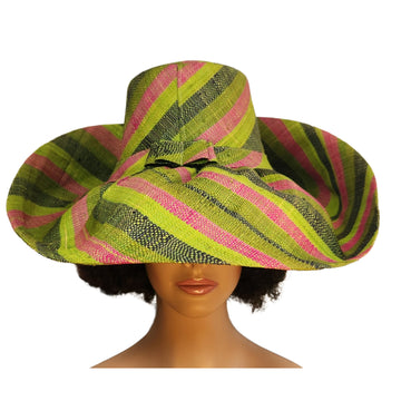 Celeste: Madagsacar Big Brim Raffia Sun Hat (Mannequin, Front 2)