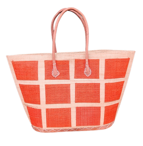 Chevelle: Hand Woven Madagascar Raffia and Leather Tote Bag (Main)