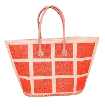 Chevelle: Hand Woven Madagascar Raffia and Leather Tote Bag (Main)