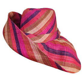 Cynthia: Authentic Hand Woven Multicolor Madagascar Big Brim Raffia Sun Hat