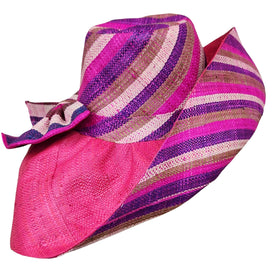 Duduzile: Hand Woven Multicolor Madagascar Big Brim Raffia Sun Hat