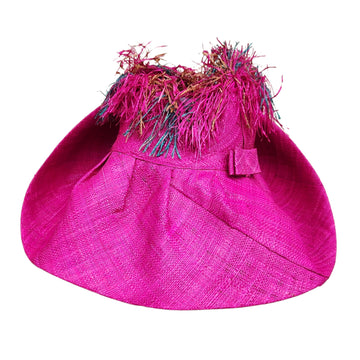 Edna: Madagascar Big Brim Crown Out Raffia Sun Hat (Rear)