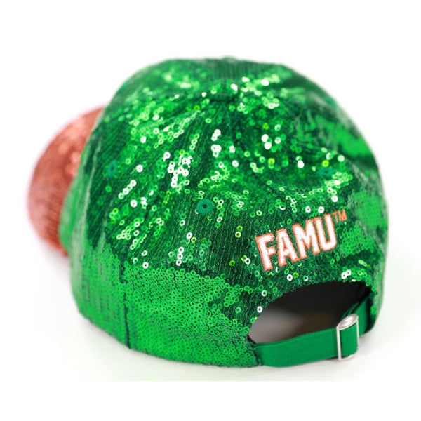 Florida A&M University Rattlers Sequin Baseball Cap by Big Boy Headgear (Rear)