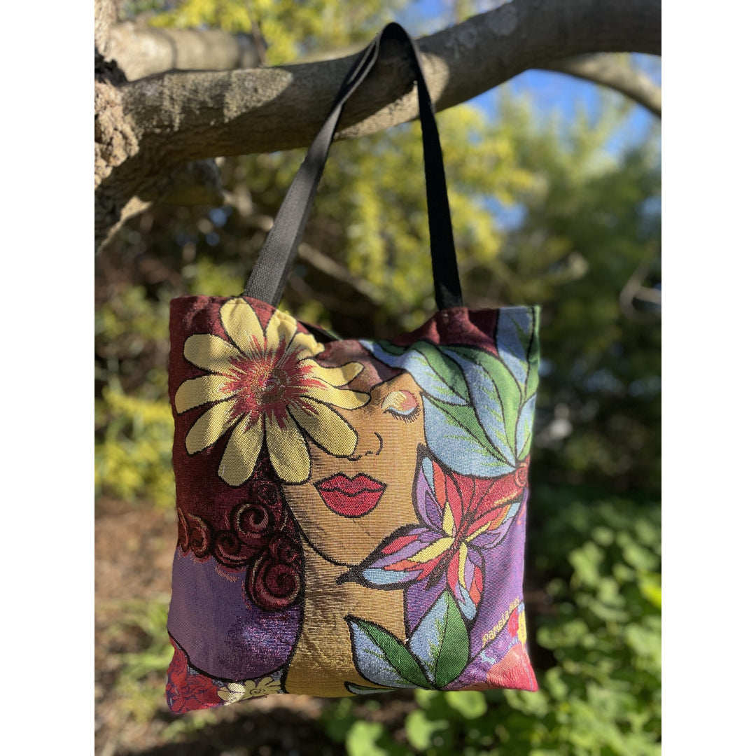 Garden Spirit: African American Woven Tote Bag by Pamela Hills (Lifestyle 2)