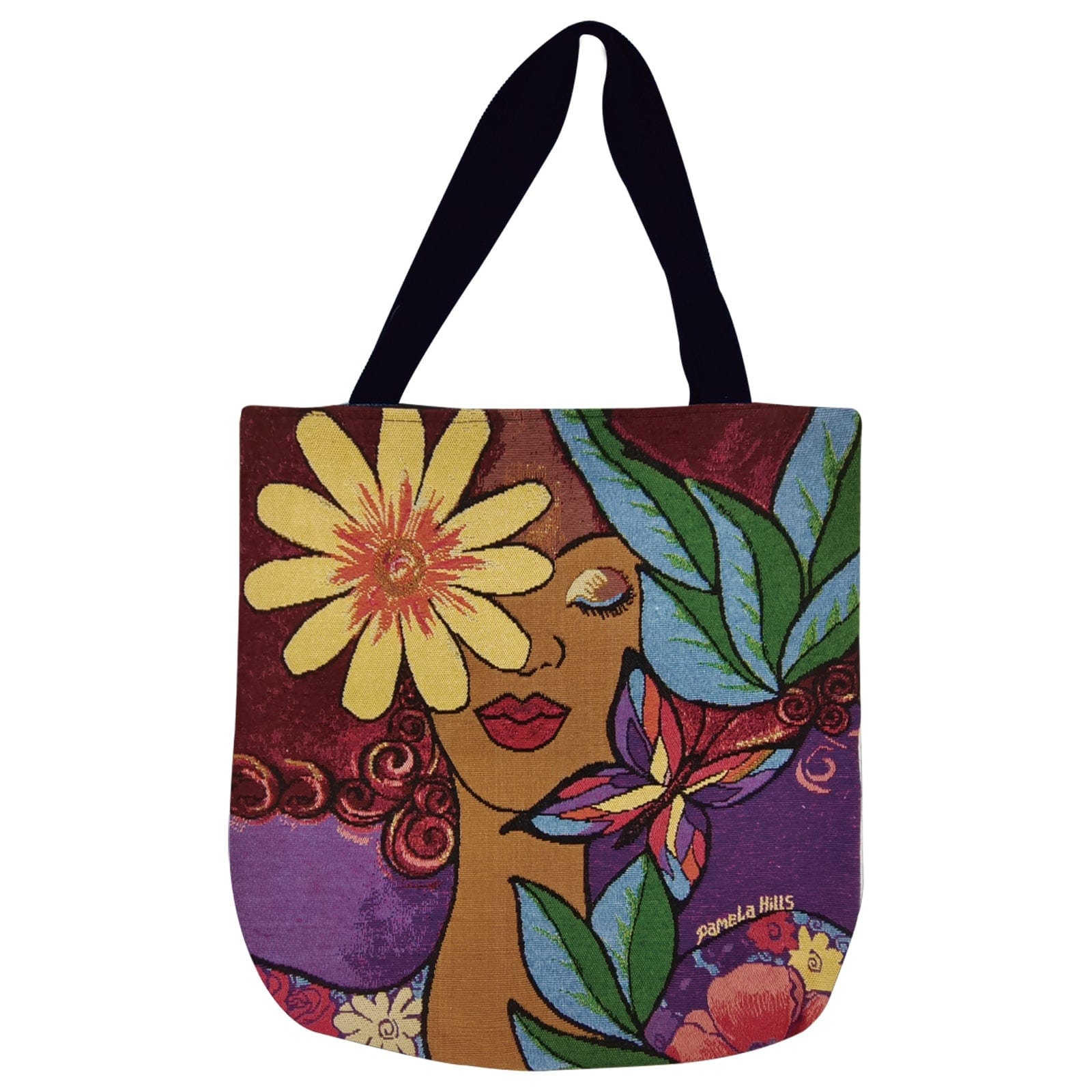 Garden Spirit African American Woven Tote Bag by Pamela Hills The Black Art Depot