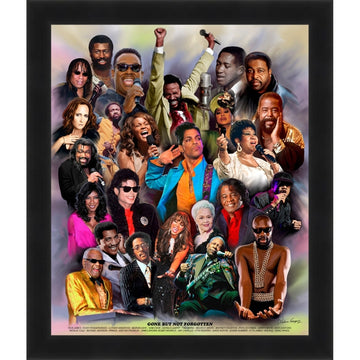 Gone but not Forgotten: Great R&B Singers and Soul Legends by Wishum Gregory (Black Frame)