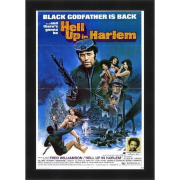 Hell Up in Harlem: African American Movie Poster (Black Frame)