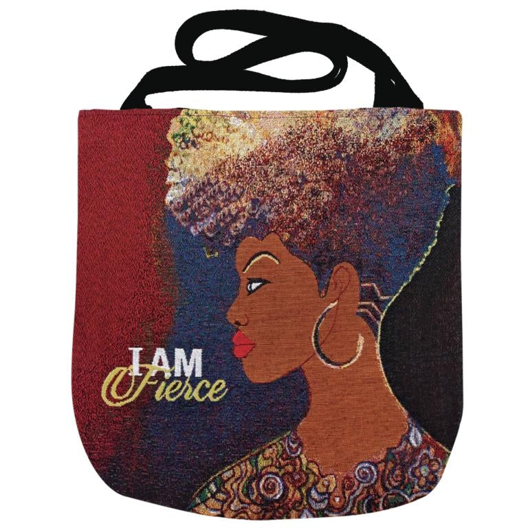 I am Fierce: African American Woven Tote Bag by GBaby