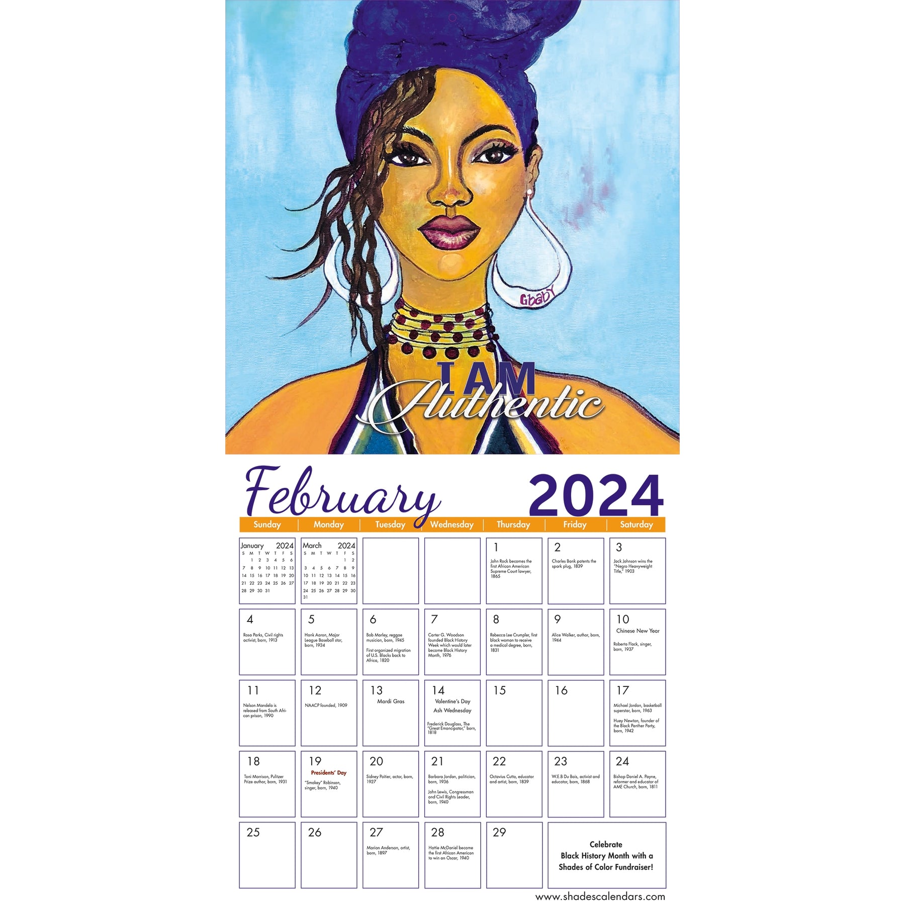 I Am Art of Sylvia "Gbaby" Cohen 2024 African American Wall Calendar