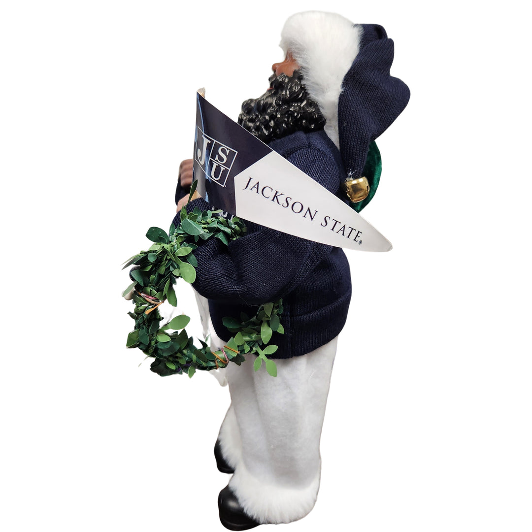 Jackson State University Tigers HBCU African American Santa Claus Figurine (Side)