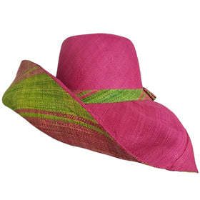 Kenya: Alpha Kappa Alpha Inspired Big Brim Madagascar Raffia Hat (Main)