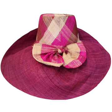 Kyndall: Hand Woven Multi-Color Madagascar Big Brim Raffia Sun Hat