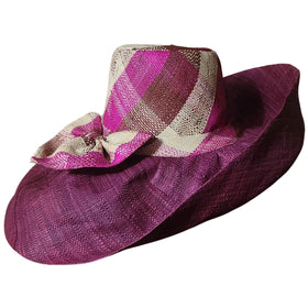 Kyndall: Hand Woven Multi-Color Madagascar Big Brim Raffia Sun Hat