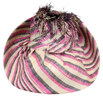 Luce: Madagascar Big Brim Crown Out Raffia Sun Hat (Rear)