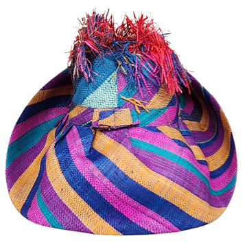 Mado: Madagascar Big Brim Crown Out Raffia Sun Hat (Rear)