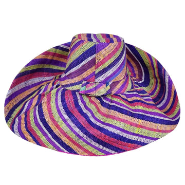 Mao: Authentic Hand Woven Multicolor Madagascar Big Brim Raffia Sun Hat