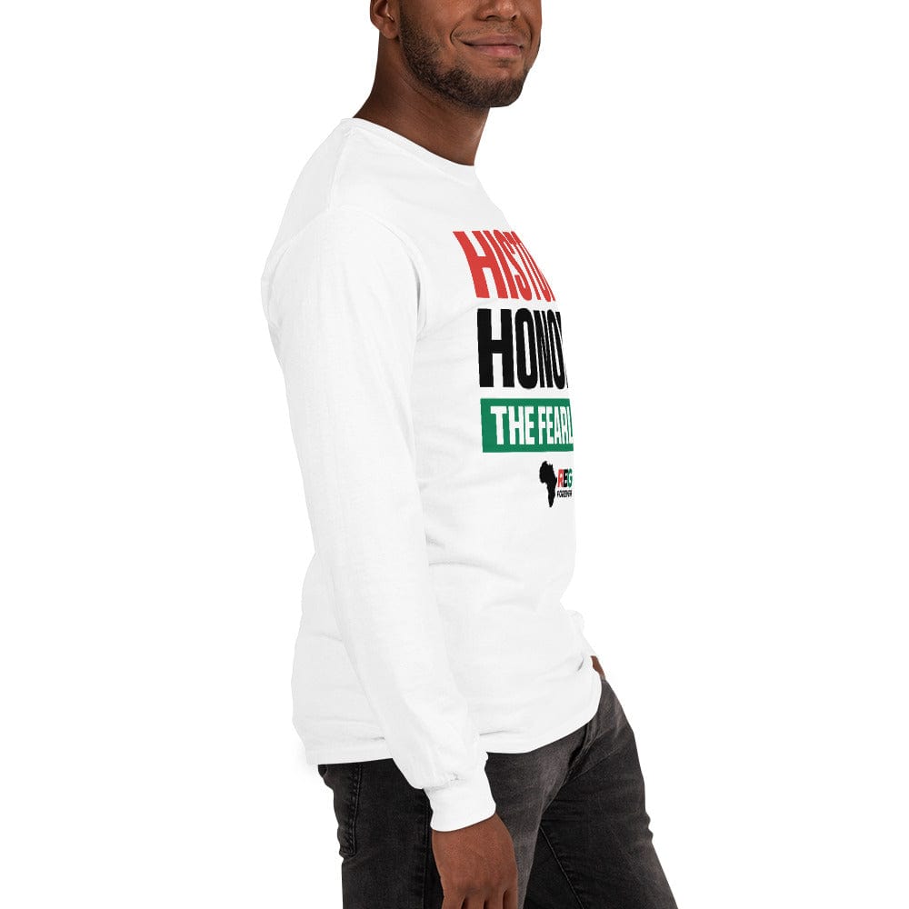 History Honors the Fearless Unisex Long Sleeve T-Shirt (Side View)