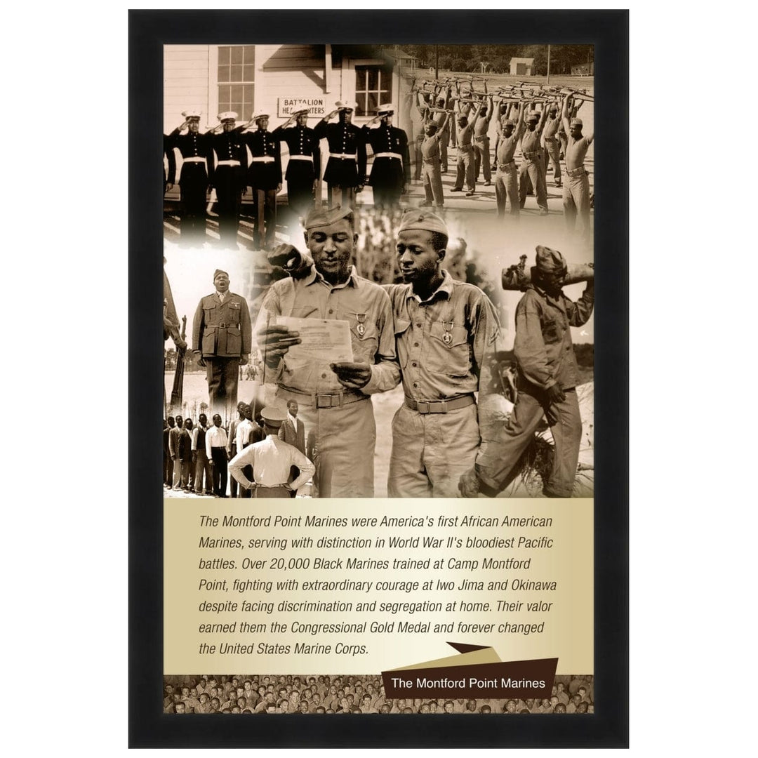 The Montford Point Marines Poster by Sankofa Designs (Black Frame)