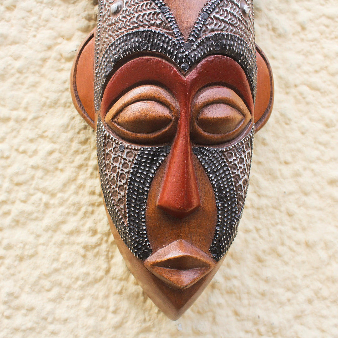 My Protector: Authentic Hand Made African Mask by Victor Dushie (Detail)