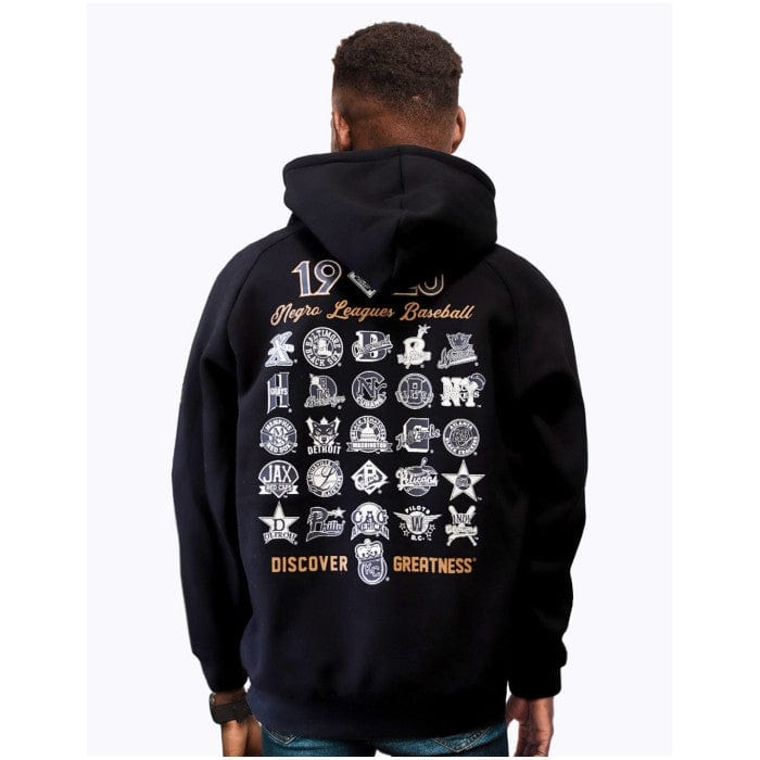 Negro Leagues Baseball Commemorative Hooded Sweatshirt (Black, Lifestyle, Rear)