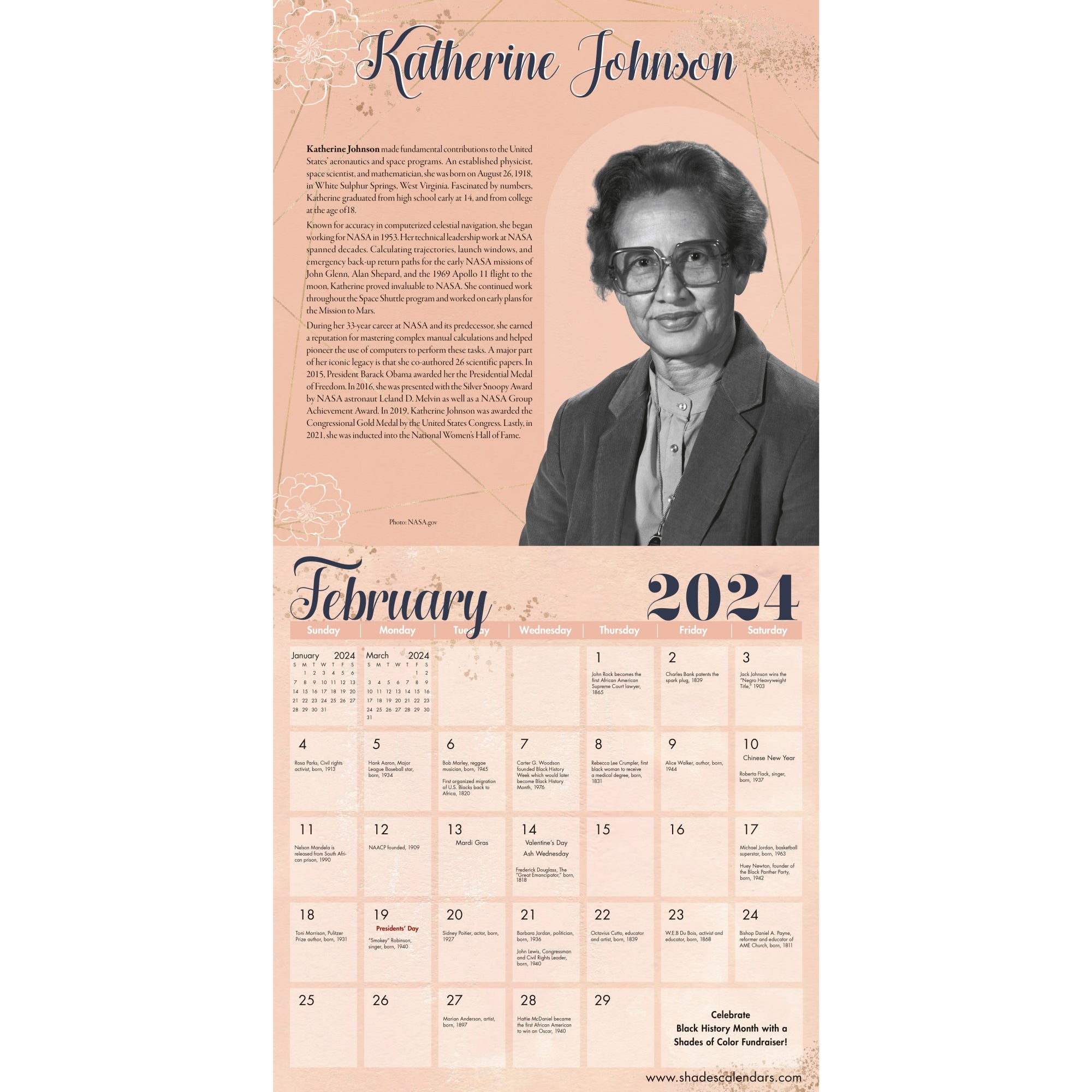 Phenomenal African American Women 2024 Black History Calendar The   Phenomenal Women 2024 Black History Wall Calendar Inside2 