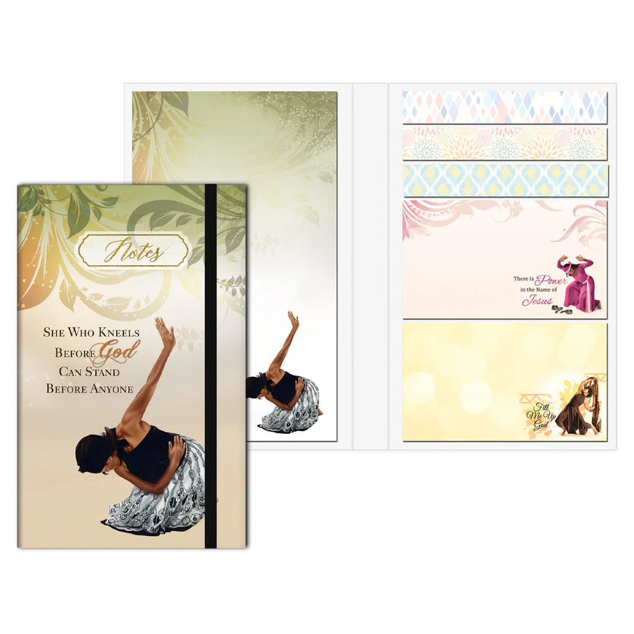 Set of four decorative journal covers with inspirational quotes and images of women in various poses.